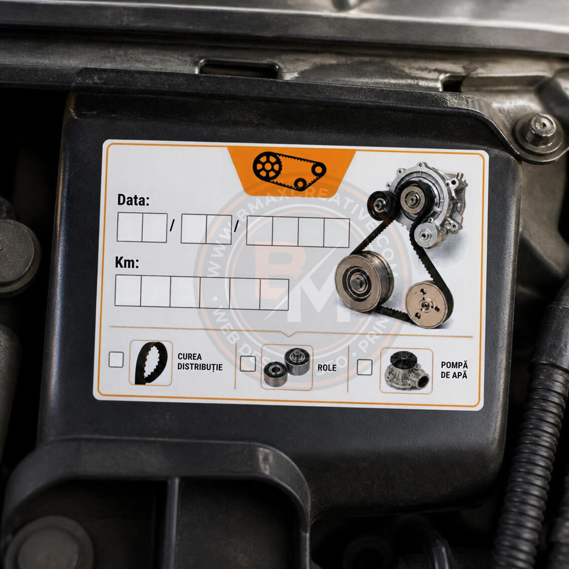 Etichetă auto pentru kit de distribuție